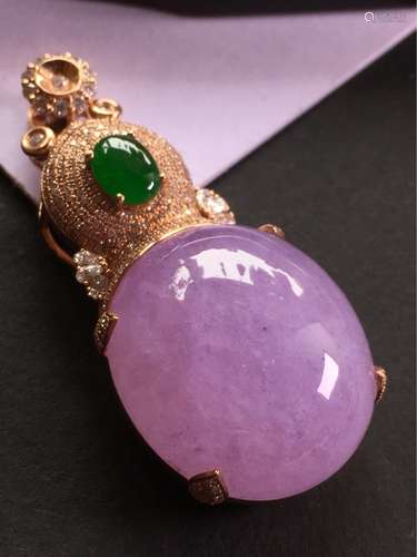 A NATURAL ICY VIOLET JADEITE PENDANT