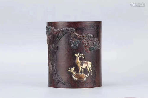 A QING DYNASTY BRUSH POT