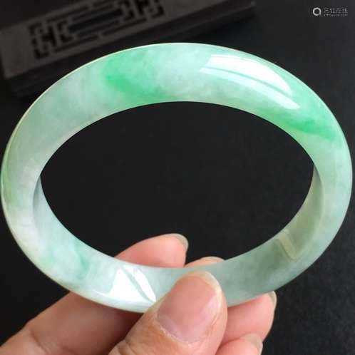 A NATURAL  PIAOHUA  JADEITE BANGLE