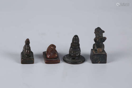 Four Chinese bronze seals.