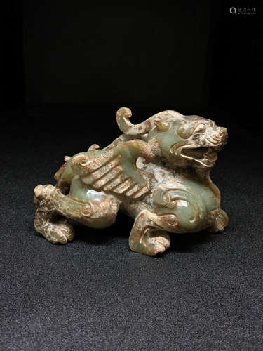 Chinese carved jade beast.