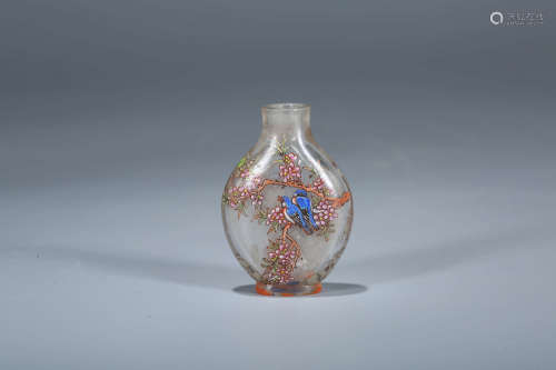 Chinese glass snuff botle, Qianlong mark.