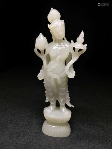 Chinese carved jade figure of a buddha.