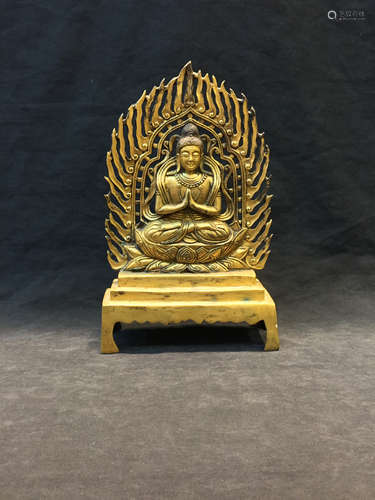 Chinese gilt bronze statue of a buddha.