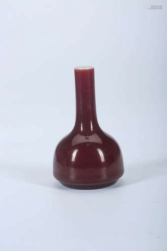 Chinese red glaze porcelain vase, Yongzheng mark.