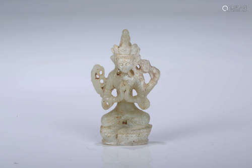 Chinese carved jade Guanyin.