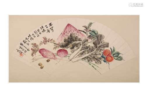 Chinese water color painting on paper, attributed to