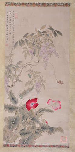 Chinese water color painting on paper, attributed to