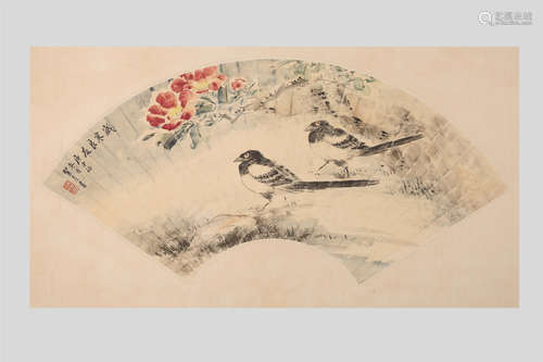 Chinese water color painting on paper, attributed to Hu