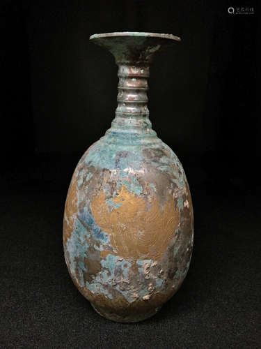 Chinese gilt metal vase.