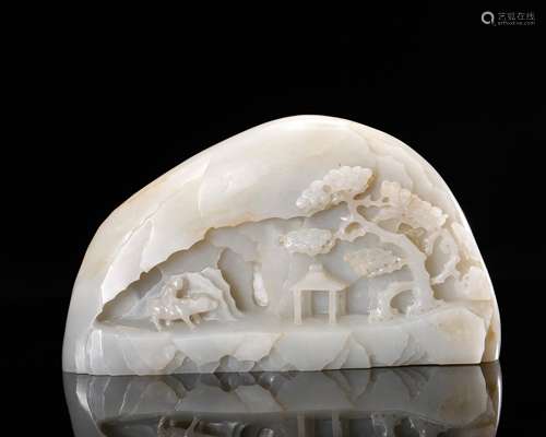 CHINESE WHITE JADE LANDSCAPE BOULDER