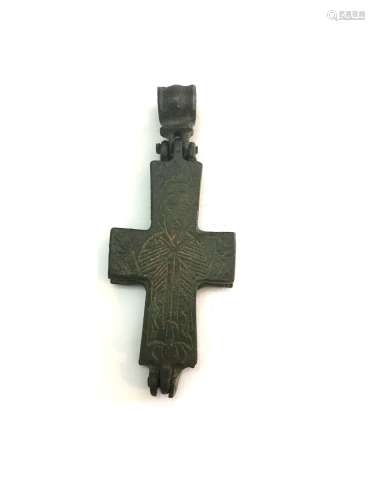 Ancient Byzantine Bronze Reliquary Cross