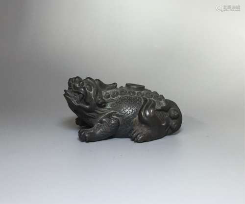CHINESE BRONZE BEAST FORM WATER COUPE
