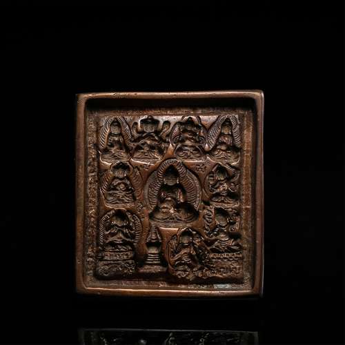 SINO-TIBETAN BRONZE TSHA TSHA SEAL