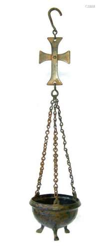 Ancient Byzantine Bronze Hanging Incense Burner