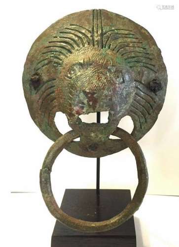 Ancient Roman Bronze Lion Mask Handles