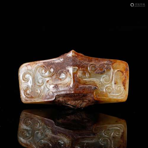 CHINESE ARCHAIC JADE SWORD ORNAMENT