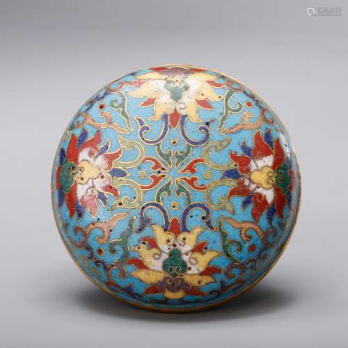 CHINESE CLOISONNE ENAMEL COVER BOX