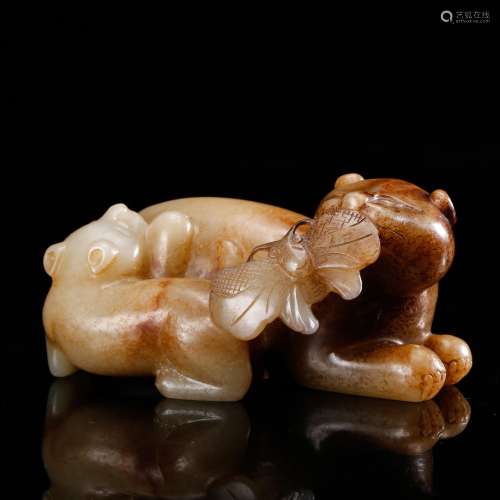 CHINESE JADE CARVED CATS