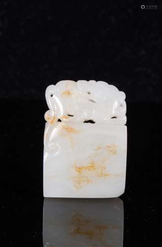 CHINESE QING DYNASTY WHITE JADE PLAQUE