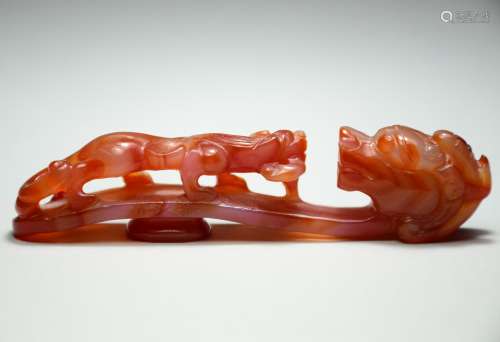 A Red Agate Dragon Hook