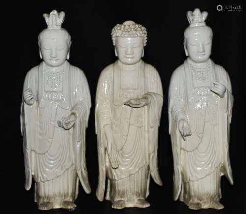 Three Porcelain Buddha