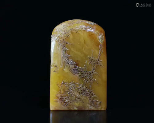 A TIANHUANG STONE LANDSCAPE SUBJECT PENDANT