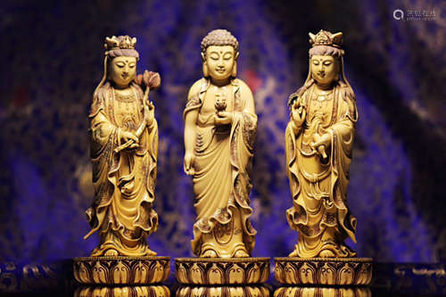 THREE XY BUDDHA FIGURES