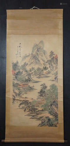 A HANGING SCROLL OF ZHANGDAQIAN MARK