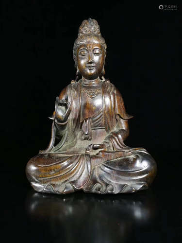 A CHENXIANG WOOD GUAN YIN FIGURE