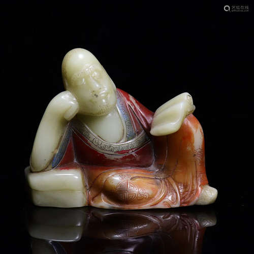 A SHOUSHAN STONE MONK ORNAMENT