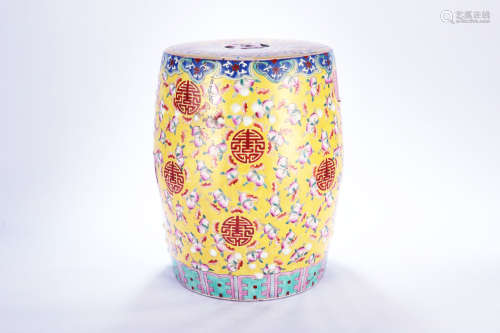A Chinese Famille-Rose Porcelain Garden Stool