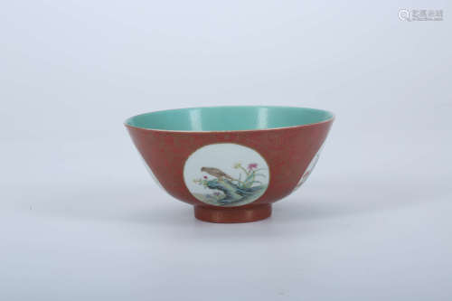 A Chinese Coral-Red Porcelain Bowl