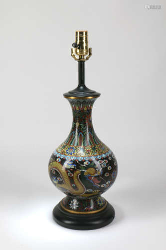 A Chinese Porcelain Vase Lamp