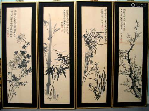 A Set of Four Chinese Painting