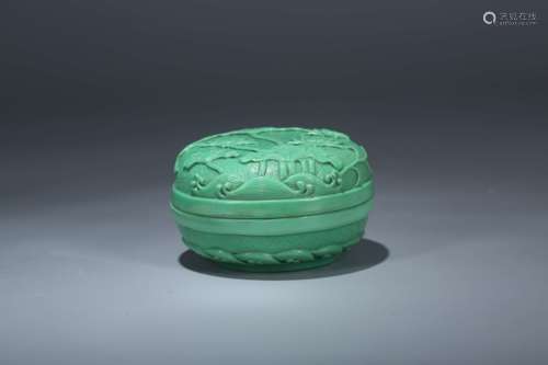 A Chinese Peking Glass Box with Cover