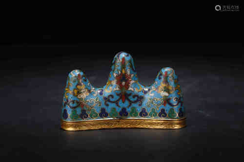 A Chinese Cloisonné Brush Rest