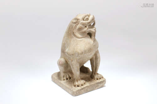 A Chinese Carved Stone Foo-Dog