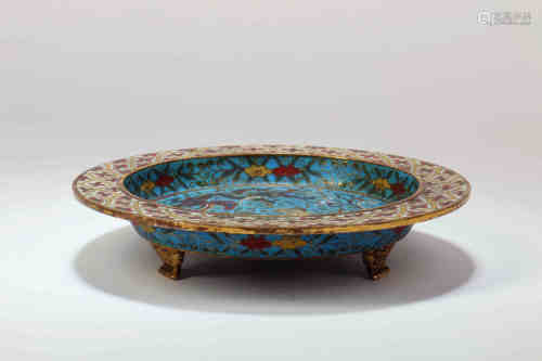 A Chinese Cloisonné Plate