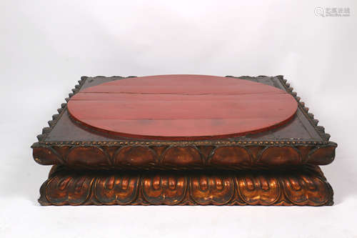 A Chinese Carved Wood Buddha Stand 