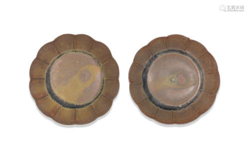 11th/12th century A rare pair of small brown-glazed saucer dishes