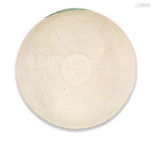 Jin Dynasty A rare Dingyao moulded 'floral' bowl