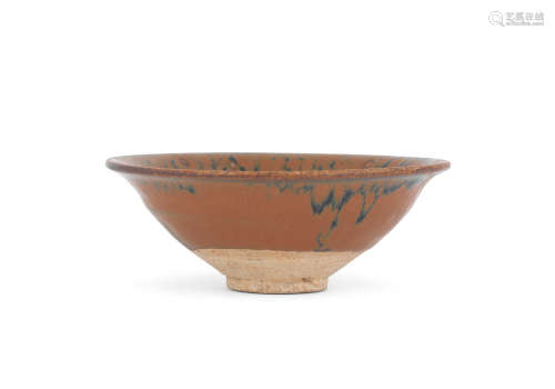 12th/13th century A russet-splashed black-glazed tea bowl