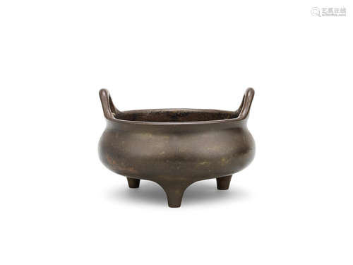 Neitan Jiaoshe four-character mark, 17th century  A bronze incense burner, ding