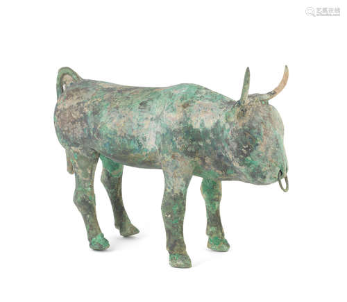 Han Dynasty, possibly Sichuan Province An archaic bronze model of a buffalo