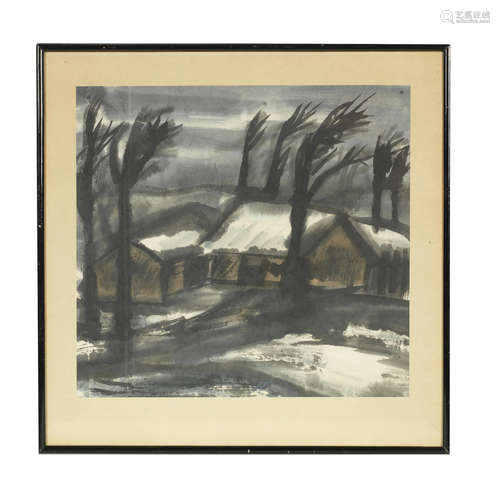 A set of four landscape paintings Attributed to Lin Fengmian (1900-1991)