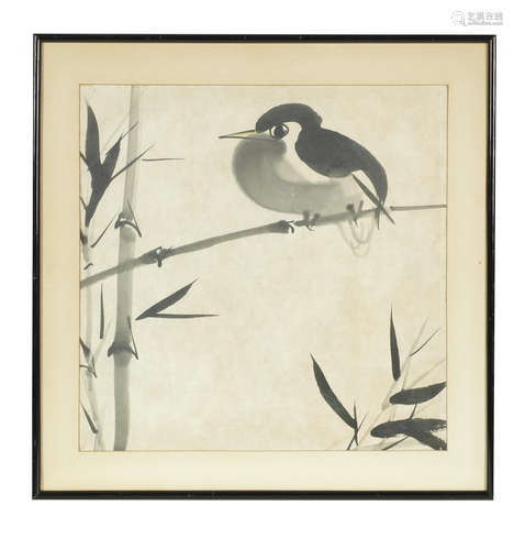 Sparrow and Bamboo Attributed to Lin Fengmian (1900-1991)