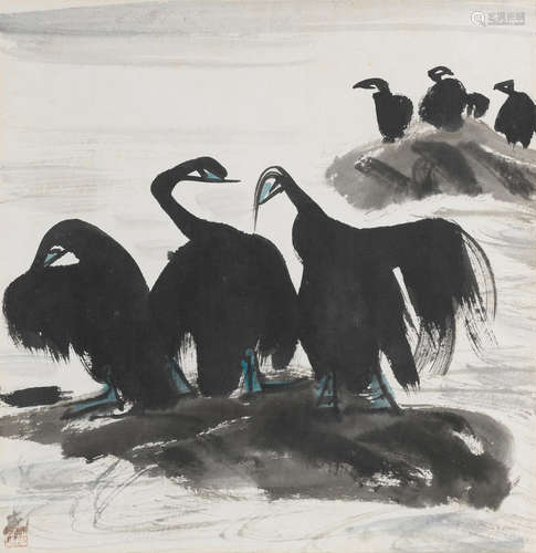 Six Cormorants Lin Fengmian (1900-1991)