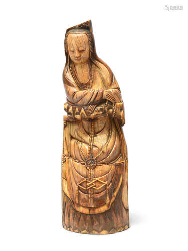 Late Ming Dynasty An ivory carving of Guanyin