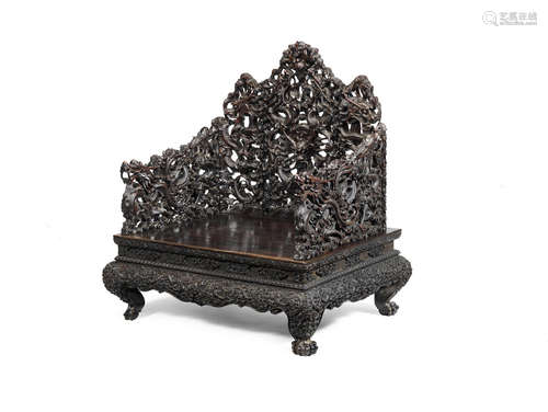 Qing Dynasty  A fine hongmu 'dragon' throne